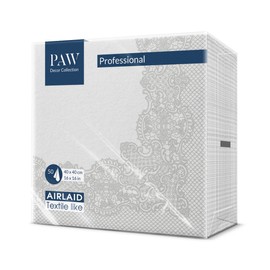 PAW - Airlaid Napkins - Fabric-Like (40 x 40 cm) I Pack of 50 I Ideal for Weddings, Christenings, Communion, Birthdays I Fabric Napkins - Ornament, Silver, Frame I Colour: Royal Lace (Silver)