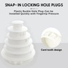 BOPOREAE 5/8 In/16 mm White Plastic Hole Plugs, Snap in