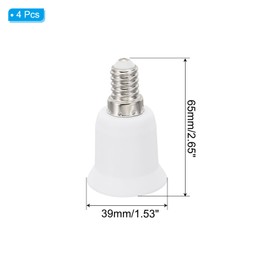 PATIKIL E14 to E26/E27 Light Socket Adapter, 4pcs Lamp Holder Convert Screw Base Converter for Halogen CFL Light Bulb, White