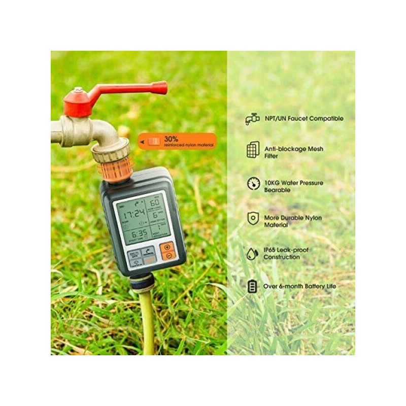 Homitt Smart Sprinkler Timer Outdoor Irrigation Water Garden Rain Sensor