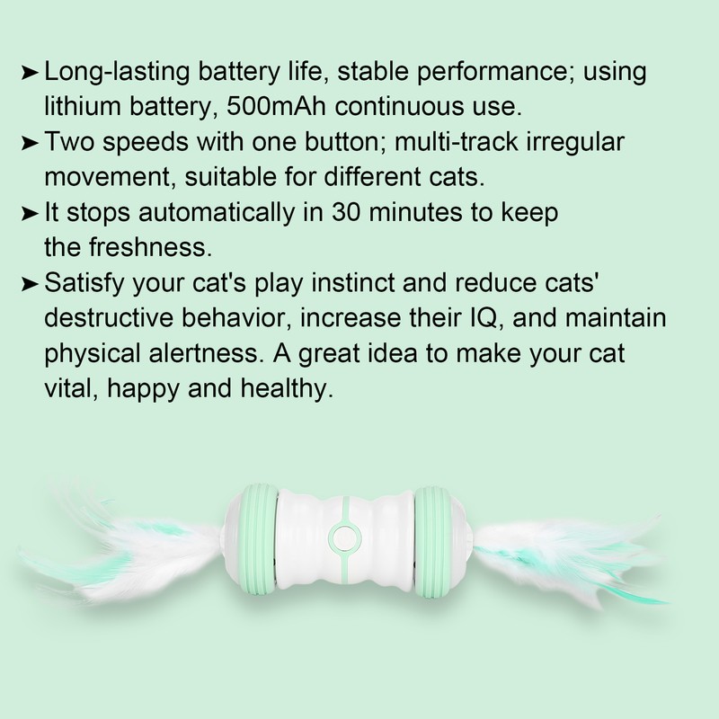 Electric Cat Teaser USB Rechargeable Auto Rotating Cat Toys with
