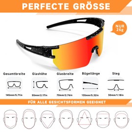 YUNYAKARSA Fast Glasses Men Women Polarised Cycling Glasses Men Women Sports Sunglasses Men Sports Glasses Women UV400 Road Bike Glasses Rave Glasses for MTB Cycling Ski Fishing Running