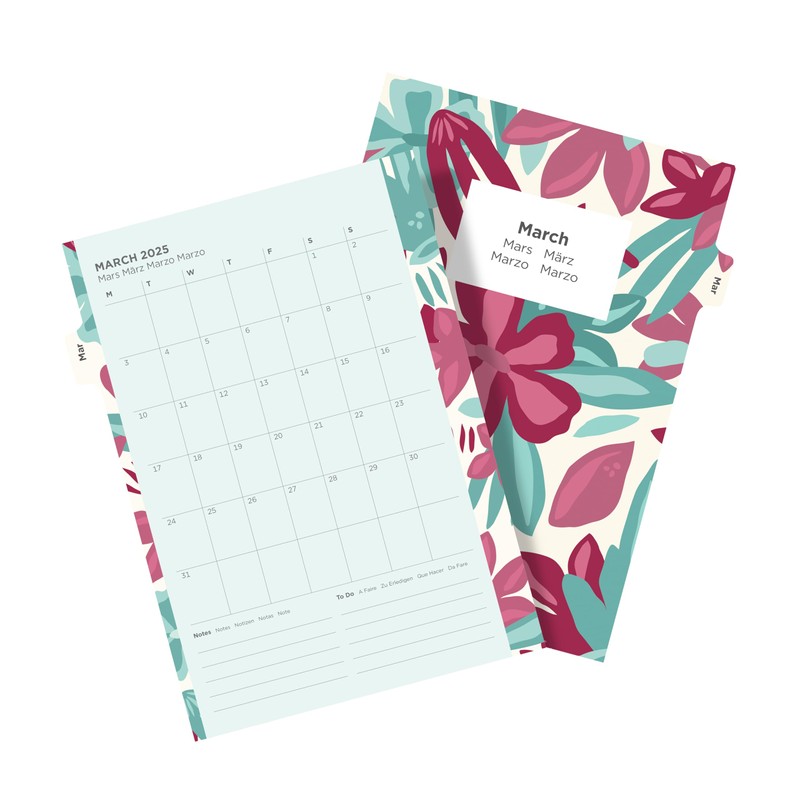A5 Illustrated Floral Week on two pages Diary and Fill