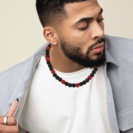 HSWYFCJY Baseball Beaded Chain Necklace for Men Women, Rhinestone Discoball Drip Accessories Black Red Baseball Necklaces Gifts for Men Inspired Softball Jewelry Gifts 18IN