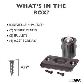 Ilyapa Ball Catch Door Hardware for Closet, Oil Rubbed Bronze 2 Pack