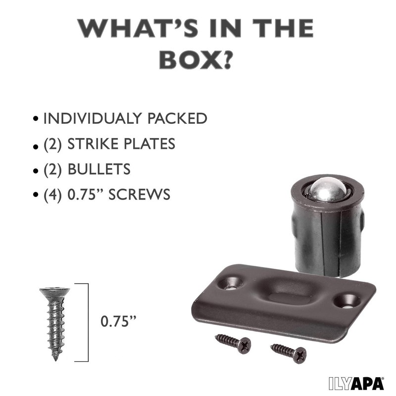 Ilyapa Ball Catch Door Hardware for Closet, Oil Rubbed Bronze