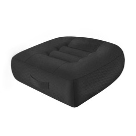 runfider Car Booster Thick Height Adjustable Seat Cushion with Breathable Mesh Cover, Portable Seat Cushion for Driving, Office Chairs Wheelchairs Trucks SUV's and Home Use Black