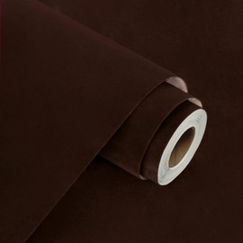 WESTICK Self Adhesive Flock Velvet Drawer Liner for Jewelry Box Dark Brown Felt Velvet Farbric Wallpaper Peel and Stick Velvet Contact Paper for Art Crafts DIY Project Cabinets Walls 12" x 80"