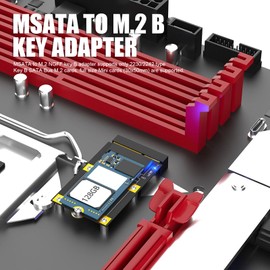 ciciglow MSATA to M.2 NGFF B Key Adapter, Adapter Converter Housing Housing Supports M2 SSD 2230/2242 Type Key B SATA Bus M.2 Card
