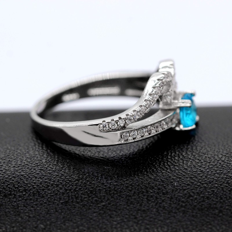 Uloveido Y2867 - Anillo para mujer con circonitas cúbicas redondas,
