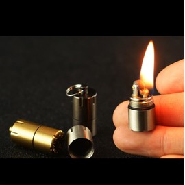 The World's Smallest Kerosene Lighter! Height 2.5cm/ 1.3cm Capsule Lighter Portable Metal Miniature EDC Gear Waterproof Tiny Peanut Lighter (Fuel not Included) (Mini 3 Pack)