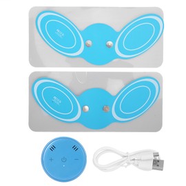 Mini Neck Massager Electric Battery Fatigue Relieve Pulse Cervical Massage Sticker PadBlue