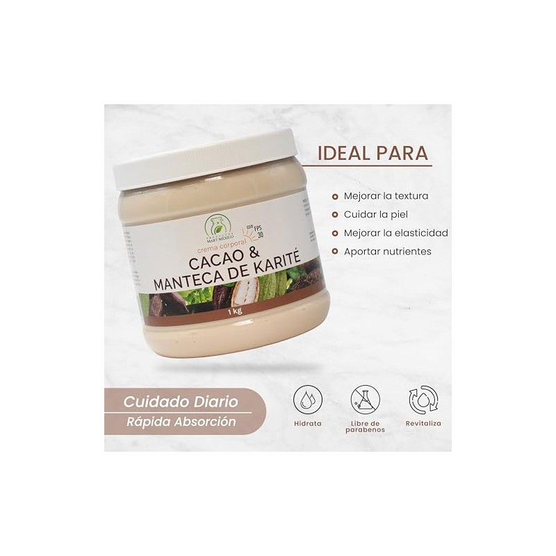 Crema de Cacao Con Manteca De Karité Con Filtro Solar