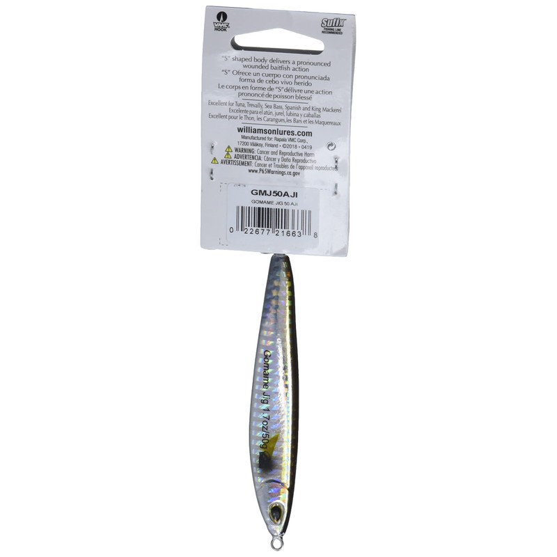 Williamson Gomame Jig 50 Fishing Lure, Aji, 3-3/4-Inch, 1-3/4-Ounce