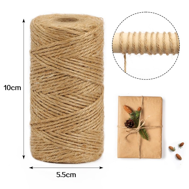tenn well 2mm Jute Garden String, 300m Long Natural Jute