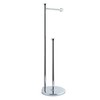 SunnyPoint Free Standing Bathroom Toilet Paper Holder Stand with Reserve,
