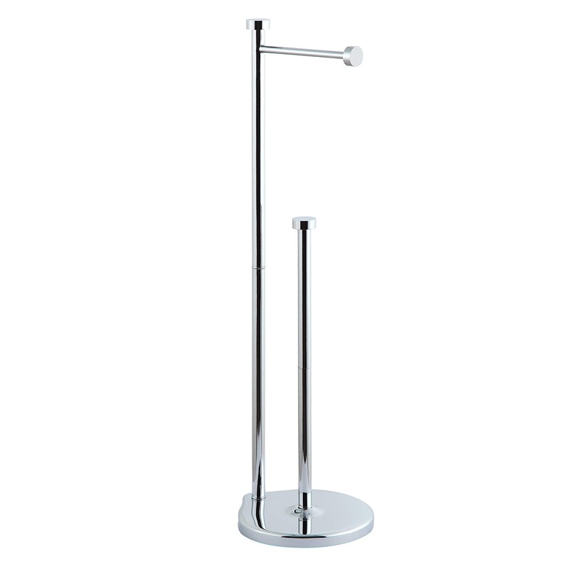 SunnyPoint Free Standing Bathroom Toilet Paper Holder Stand with Reserve,