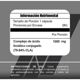 Suplemento Meta Nutrition Cla 90 Caps 90 Servicios Sabor Sin sabor