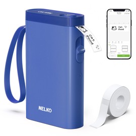 Nelko Label Maker Machine with Tape, P21 Bluetooth Label Printer, Wireless Mini Label Makers with Multiple Templates for Organizing Office Home, Deep Blue