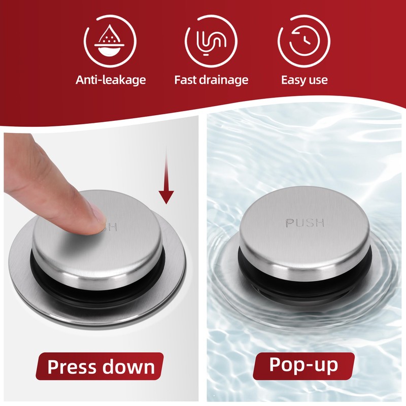 PRIMSOPH Tip-Toe Tub Drain Trim Kit with One Hole Overflow