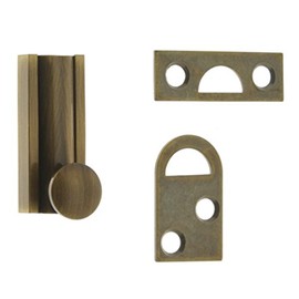 idh by St. Simons 11041-005 Professional Grade Quality Genuine Solid Brass Surface Bolt with 3/8-Inch Throw, 1-1/2-Inch, Antique Brass