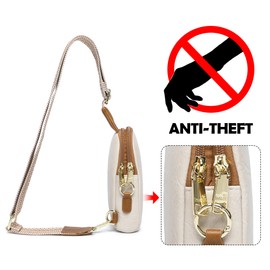 Haytijoe Small Crossbody Sling Bag for Women Travel Purses Anti Theft Cross Body Bag for Woman Fanny Packs（Apricot Brown Anti Theft）