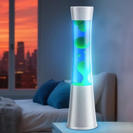 XXMANX Liquid Motion Lamp - 14.5" Deep Ocean Motion Light - Green Wax with Blue Liquid, Relaxing Liquid Night Light, Nightlight, Home Decor Living Room Office Bedroom Lamp for Adults Teens Kids