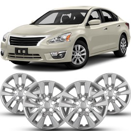 Winjet 16" Chrome Hubcaps for Nissan Altima Sedan 2013-2018 [2013 2014 2015 2016 2017 2018 Nissan Altima Sedan] Wheel Rim Covers [Only Fit Iron Hub - Steel Wheel] (16 Inch Set of 4, Chrome)
