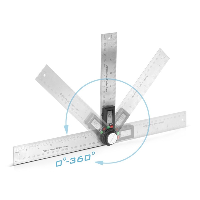 STAHLWERK Digital Protractor DWM-200 ST with 180 mm Measuring Range