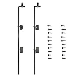 Cane Bolt Heavy Duty Gate Drop Rod 36 inch Steel with Black Finish -2 Pack for Double Door