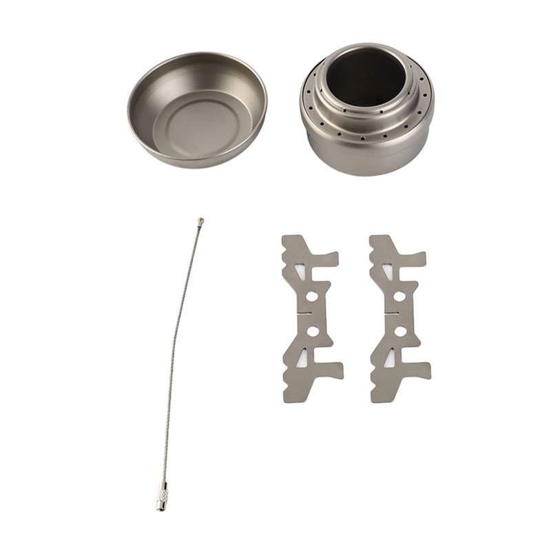 Portable Mini Alcohol Stove with Lid Cross Stove Stand Rack