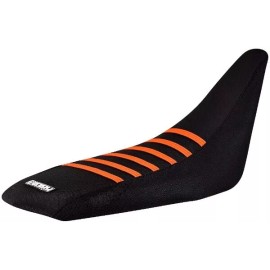 Yamaha Raptor 350 Gripper  Seat Cover 2004 - 2018   ALL BLACK / ORANGE RIBS #242