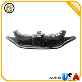 Parrilla superior parachoques parrilla cromo y negro brillante para 2015 2016 2017 Honda Fit