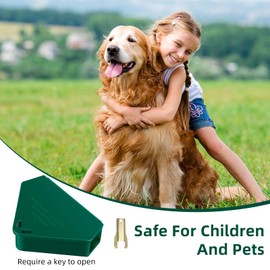 Jahy2Tech 8 Pcs Mouse Bait Station with Keys Indoor Outdoor for Rats Mice Rodents, Reusable Mouse Poisoning Bait Blocks Trap, Safe for Children & Pets (Green)