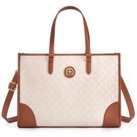 Missnine Laptop Tote Bag for Women 15.6 inch Embossed PU Leather Work Bag Profession Briefcase Designer Computer Bag