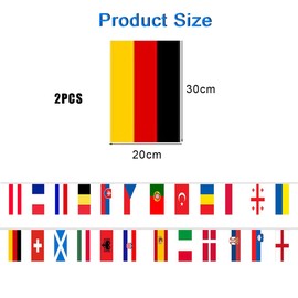 AOMAIGAD Flag Banner for the European Cup 2024, 16 m Flags for Euro 2024, European Football EM2024, 24 Countries Double-Sided Fabric Bunting, for Home, Garden, Bar, Party Decoration (2 Pieces, 20 x 30