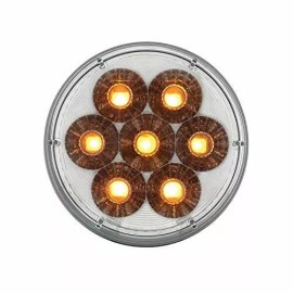 United Paciic 14 LED 4-in Double Fury Dual Color Turn Signal LT - Amber & White LED/Clear Lens