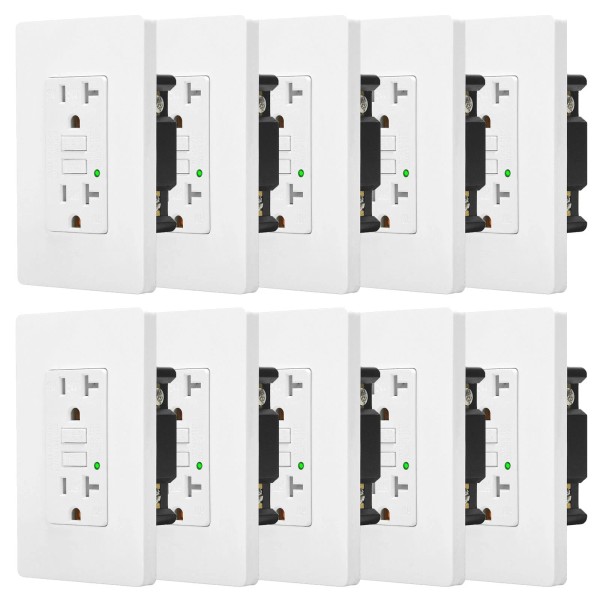 digi-office Self-Test GFCI Outlet 20 Amp GFI Receptacle Tamper-Resista