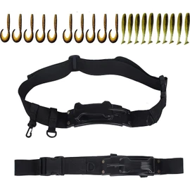 Fishing Belts Rod Holder,3rd Hand Belt,Fishing Wading Belt,Fishing Belts Outdoor Lure Fishing Essential Tool with 20pcs Soft Lure
