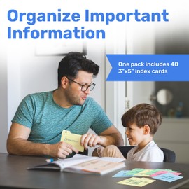 Find It Tabbed Index Cards, 4 x 6 Inches, Assorted Colors, 48-Pack (FT07218)