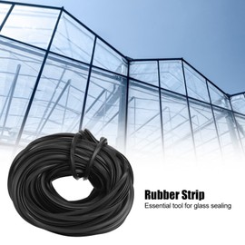Black Greenhouse Rubber Strip Greenhouse Accessories for Glass Sealing, Universal Rubbers Weather Stripping Sealing Strip, Convenient Wear-Resistant, Durable, Easy to Replace (18 Meters)