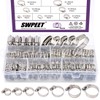Swpeet 60Pcs Assorted Sizes Hose Clamps Kit, 304 Stainless Steel