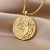 Athena Artemis Hecate 18K Gold Plated Necklace,Greek Mythology Necklace,Gold Medallion