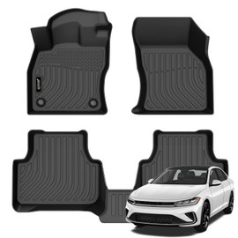 Jenofa-Floor Mats for VWJetta 2019-2025 Floor Liner Waterproof All Weather Car Mats Custom Fit Volkswagen Jetta Durable TPE Rubber Mat for 2024 Jetta Accessories Black