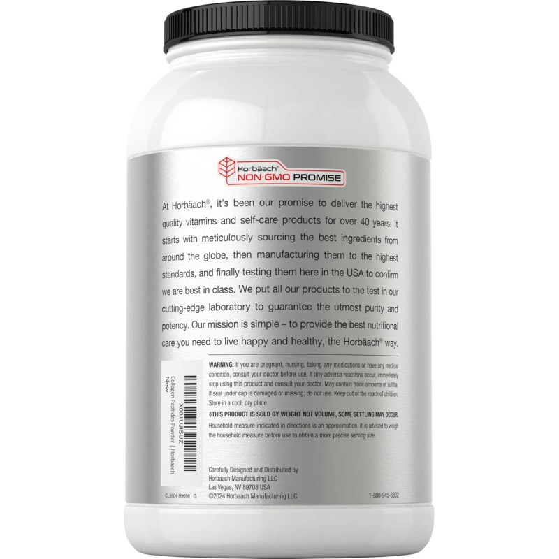 Horbaach Péptidos Colágeno Polvo 40 Oz Sin Sabor