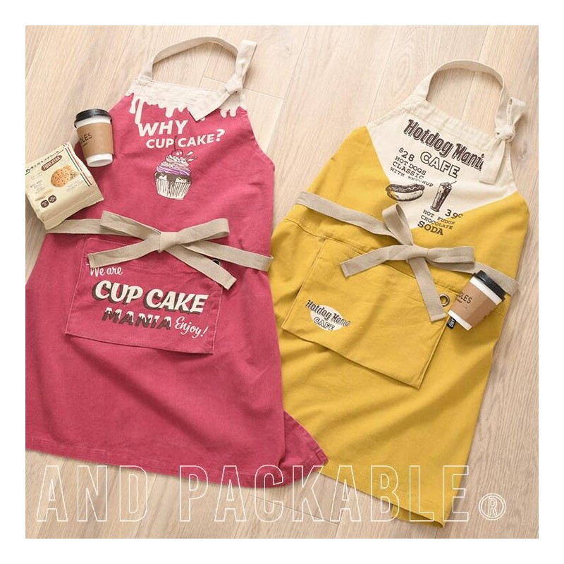 JOKnet AND Packable Apron Apron for Cafe Cooking Work Unisex,