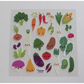 Violette Stickers - VEGGIE PARTY - 4x4 Square NEW RELEASE Stickers #K241