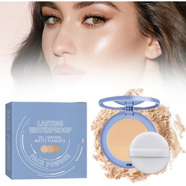 Polvos Compactos Maquillaje Matte Pressed Powdern Polvos Fijadores Maquillaje Facial Ligero, Polvo Compacto De Larga Duración