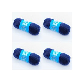 Blue Brazilian Wool Pre-Stretched Brazilian Wool Hair – 4 Roll, Soft Texture, Easy to Use, Great for African Braids & Creative Hairstyles-Omoge Hair Ltd