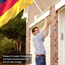 NQ Adjustable Flag Holder, 2.5 cm Diameter, Bracket for Flagpole, Flagpole Holder for Wall Mounting, Flag Pole Holder Made of Aluminium Alloy, Flag Pole Holder (Silver)